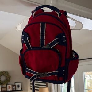 Red and Navy Backpack pottery barn, preschool size a lot  life left in it